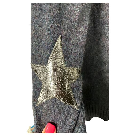 Zadig & Voltaire Cassy WS Patch Zip UP Cashmere Cardigan Sweater Blue XS - Picture 9 of 9